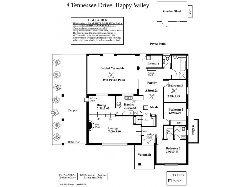 8 Tennessee Drive, Happy Valley SA 5159 Floorplan