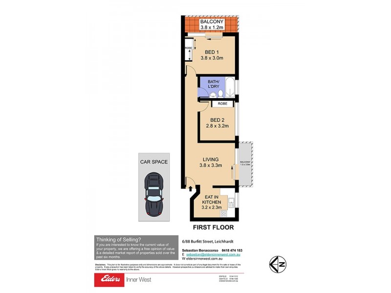 6/88 Burfitt Street, Leichhardt NSW 2040 Floorplan