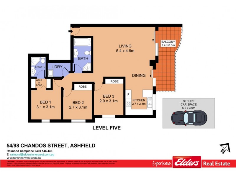54/98 Chandos Street, Ashfield NSW 2131 Floorplan