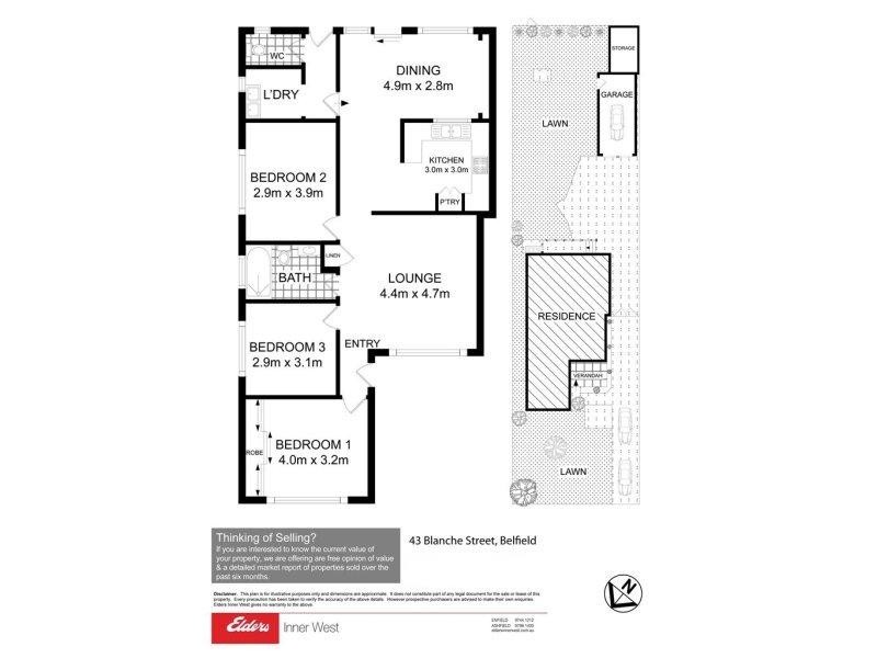 43 Blanche Street, Belfield NSW 2191 Floorplan