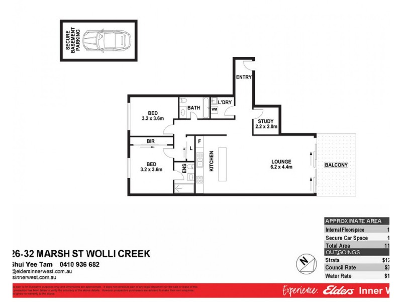 707/26-32 Marsh Street, Wolli Creek NSW 2205 Floorplan