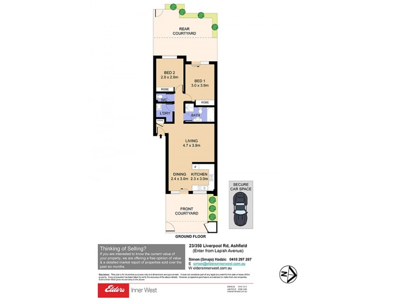 23/350 Liverpool Rd Enter Via Lapish Ave, Ashfield NSW 2131 Floorplan