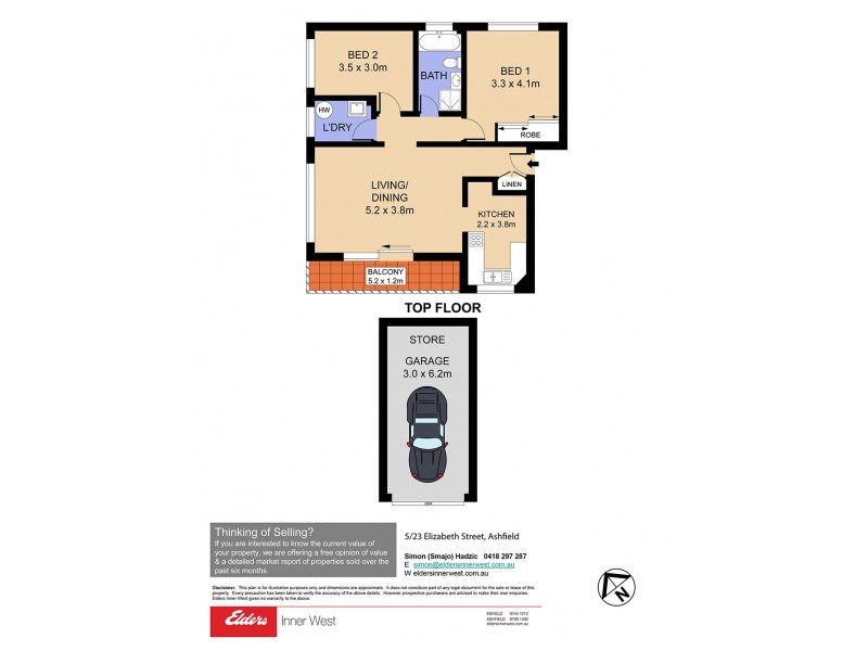 5/23 Elizabeth St (Cnr Orpington St), Ashfield NSW 2131 Floorplan