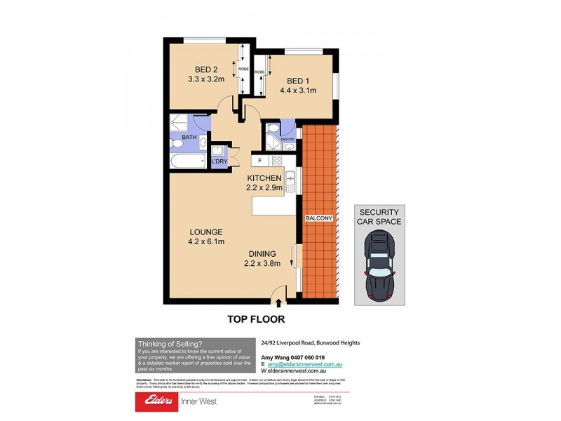 24/92 Liverpool Rd (enter via Elm St or Bligh St), Burwood NSW 2134 Floorplan