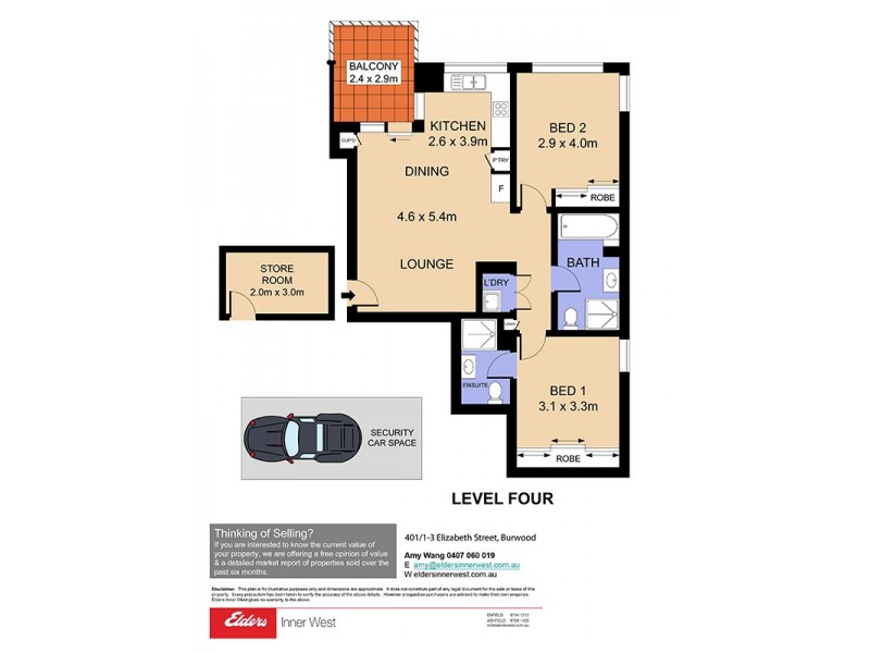 401/1-3 Elizabeth Street, Burwood NSW 2134 Floorplan