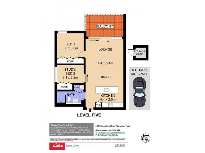509/6 Saunders Close, Macquarie Park NSW 2113 Floorplan