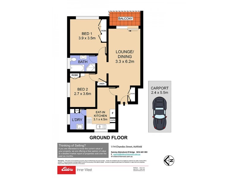 1/14 Chandos Street, Ashfield NSW 2131 Floorplan