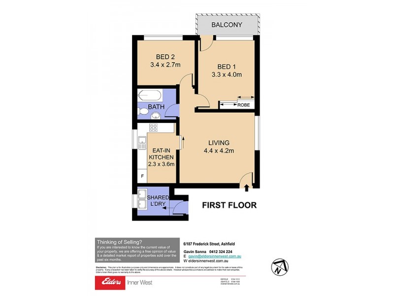 6/187 Frederick Street, Ashfield NSW 2131 Floorplan