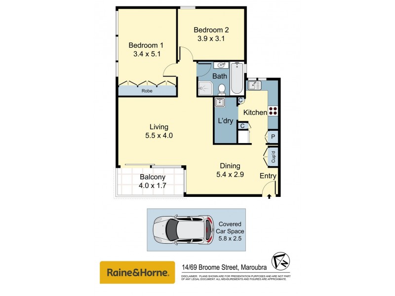 14/69 Broome Street, Maroubra NSW 2035 Floorplan