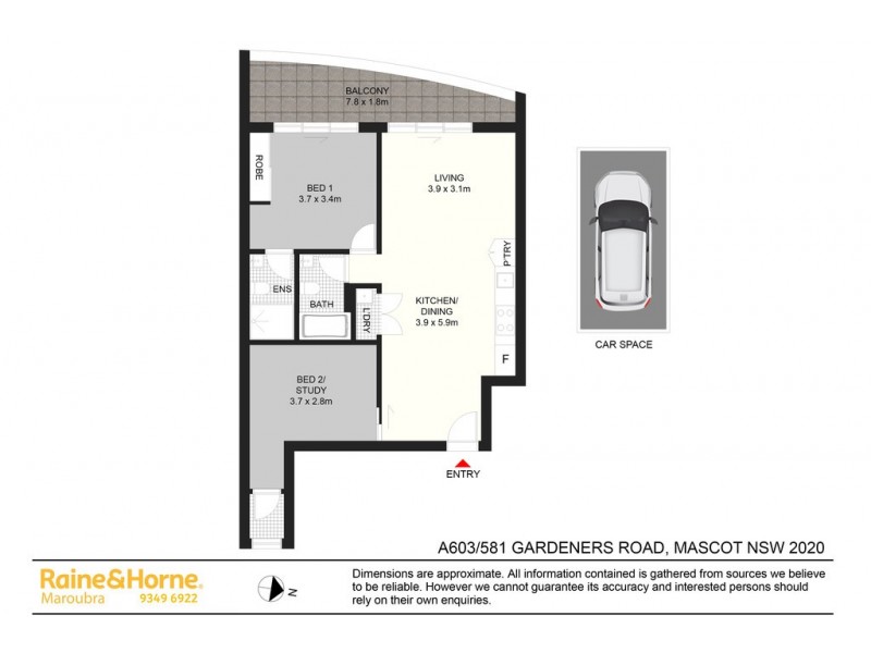 603/581-587 GARDENERS ROAD, Mascot NSW 2020 Floorplan