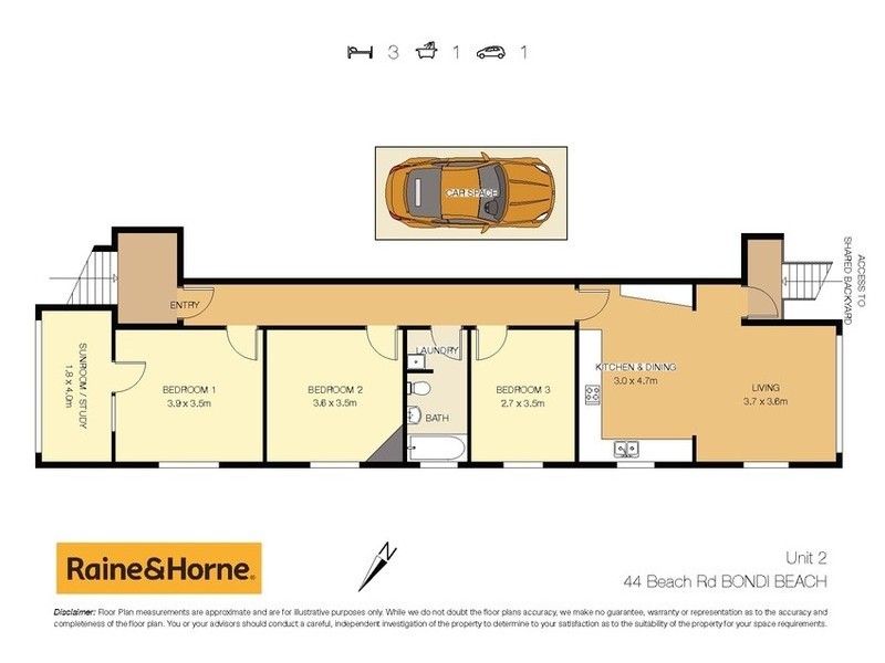 2/44 Beach Road, Bondi Beach NSW 2026 Floorplan