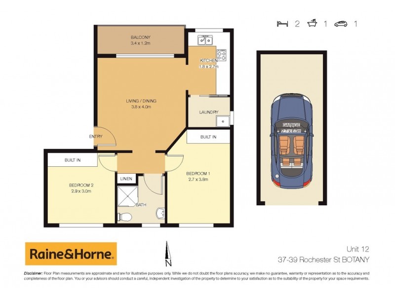 12/37 Rochester Street, Botany NSW 2019 Floorplan
