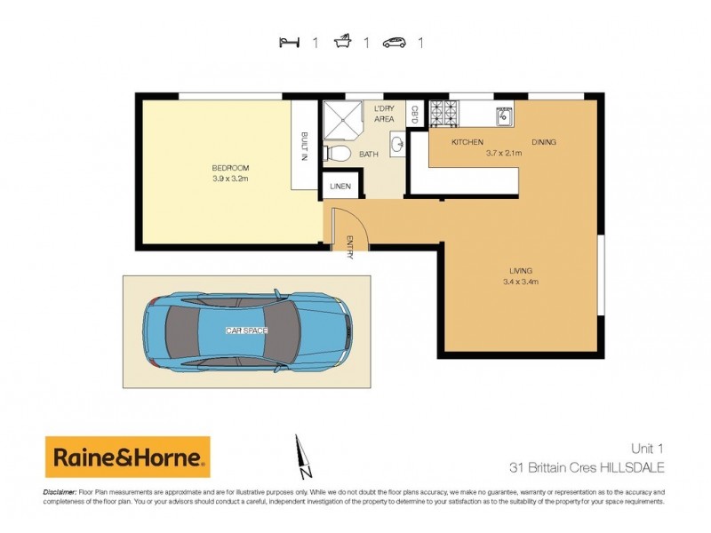 1/31 Brittain Crescent, Hillsdale NSW 2036 Floorplan