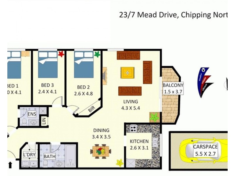 23/7 Mead Drive, Chipping Norton NSW 2170 Floorplan