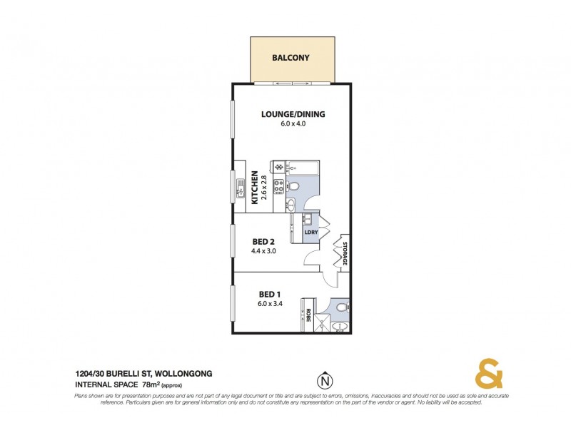 1204/30 Burelli Street, Wollongong NSW 2500 Floorplan