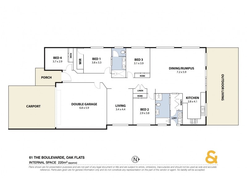61 The Boulevarde, Oak Flats NSW 2529 Floorplan