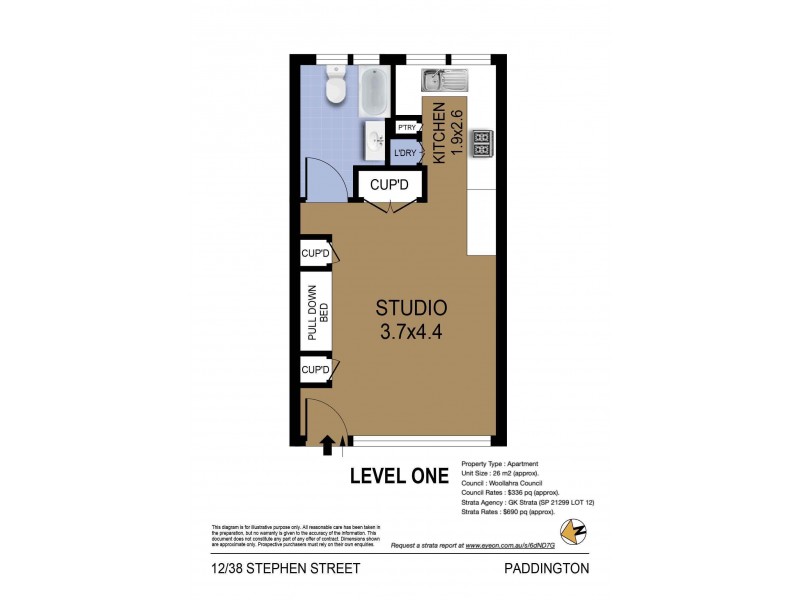 12/38 Stephen Street, Paddington NSW 2021 Floorplan