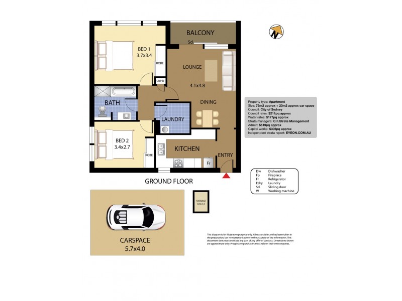 15/121-125 Cook Road, Centennial Park NSW 2021 Floorplan