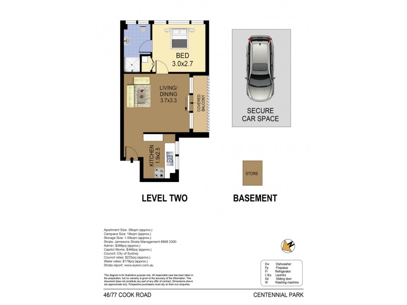 46/77-83 Cook Road, Centennial Park NSW 2021 Floorplan