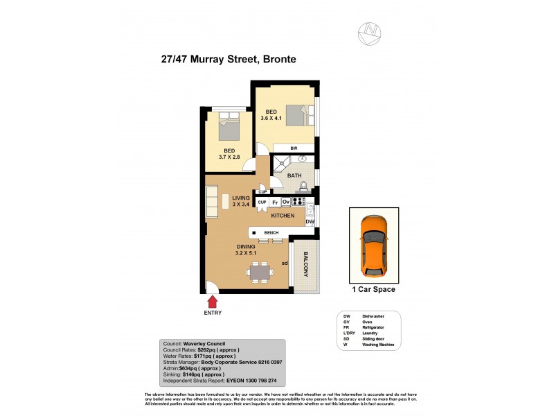 27/47 Murray Street, Bronte NSW 2024 Floorplan