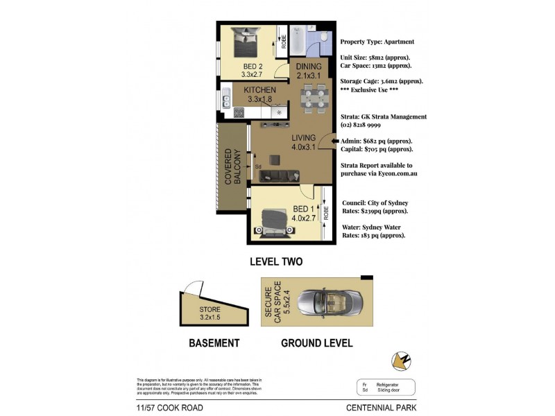 11/57-67 Cook Road, Centennial Park NSW 2021 Floorplan