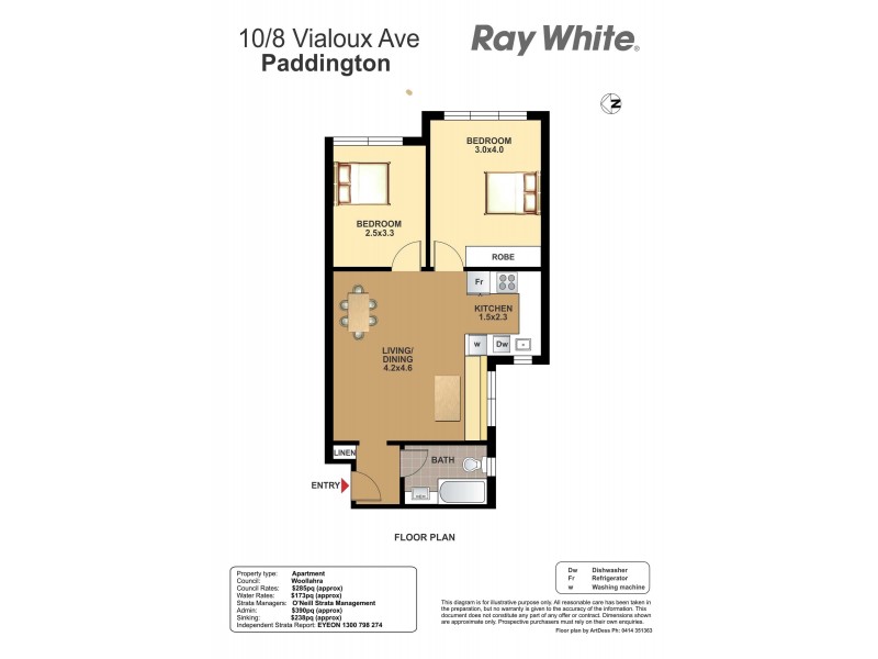 10/8 Vialoux Avenue, Paddington NSW 2021 Floorplan