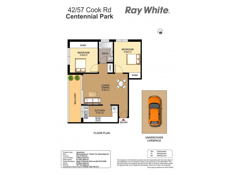 42/57 Cook Road, Centennial Park NSW 2021 Floorplan