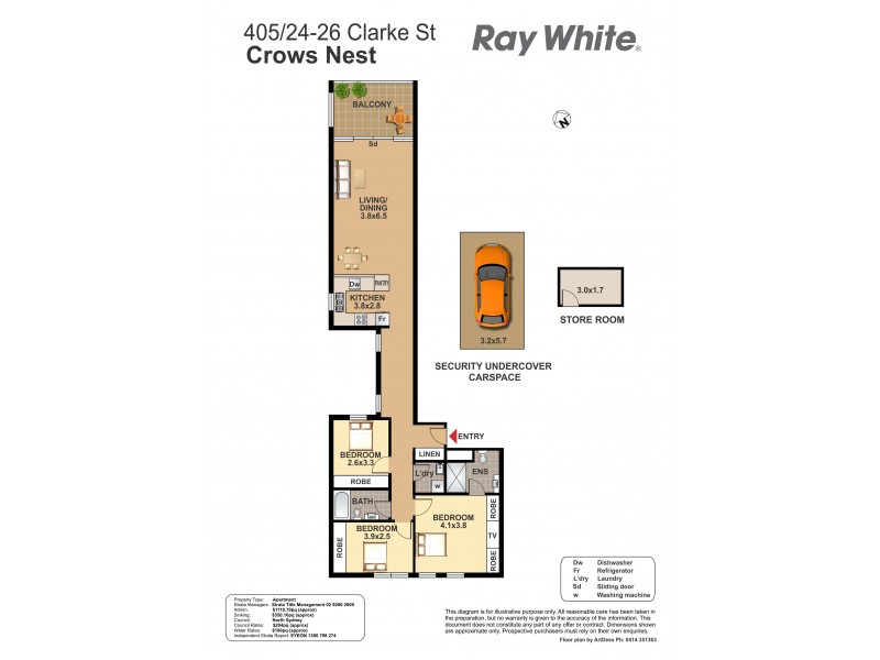 405/24-26 Clarke Street, Crows Nest NSW 2065 Floorplan
