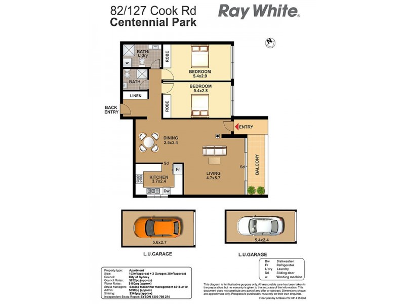82/127 Cook Road, Centennial Park NSW 2021 Floorplan