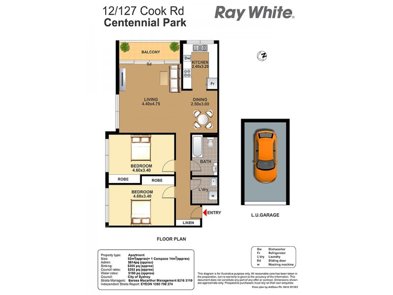 12/127 Cook Road, Centennial Park NSW 2021 Floorplan