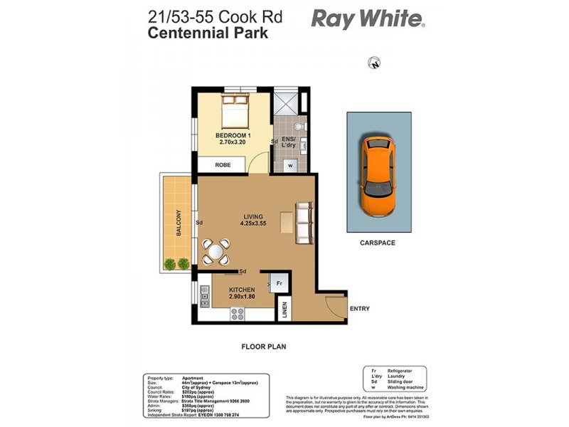 21/53 Cook Road, Centennial Park NSW 2021 Floorplan