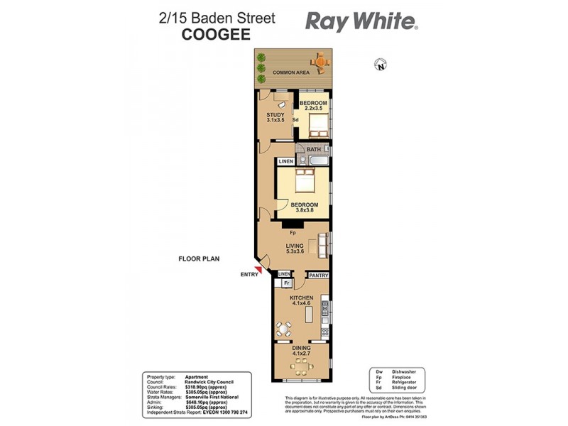 2/15 Baden Street, Coogee NSW 2034 Floorplan