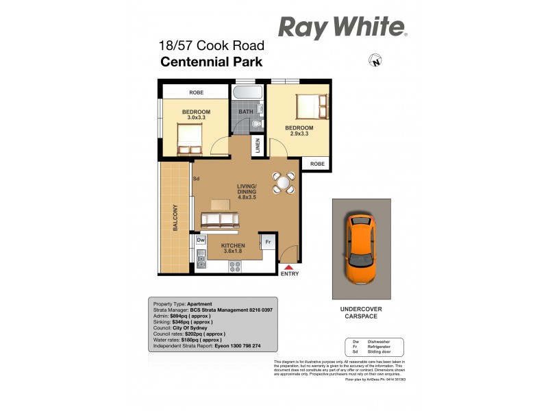 18/57 Cook Road, Centennial Park NSW 2021 Floorplan