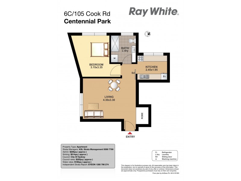 6c/105 Cook Road, Centennial Park NSW 2021 Floorplan