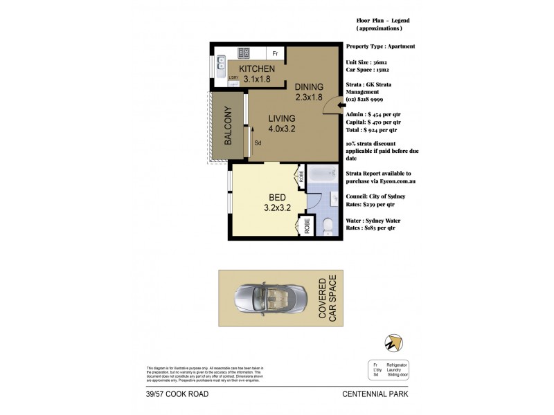 39/57-67 Cook Road, Centennial Park NSW 2021 Floorplan