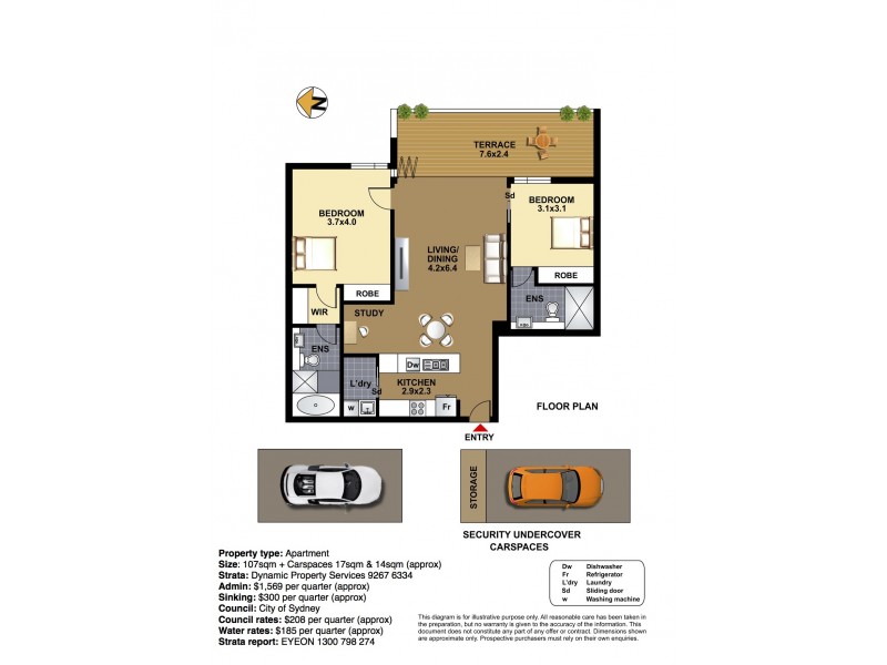 1105/1 Sterling Circuit, Camperdown NSW 2050 Floorplan