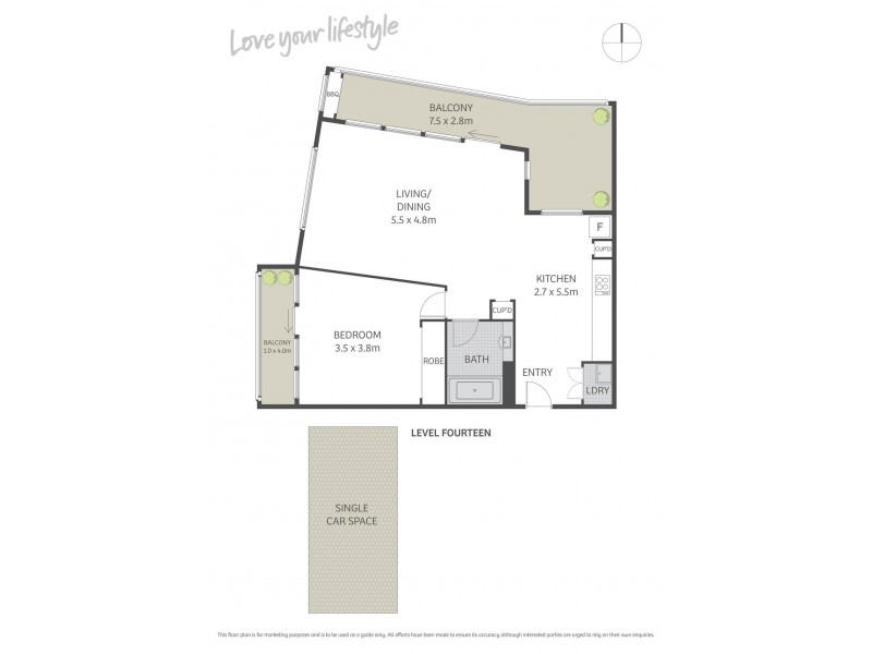 1402/221 Sydney Park Road, Erskineville NSW 2043 Floorplan