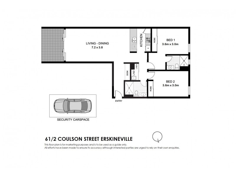 61/2 Coulson Street, Erskineville NSW 2043 Floorplan