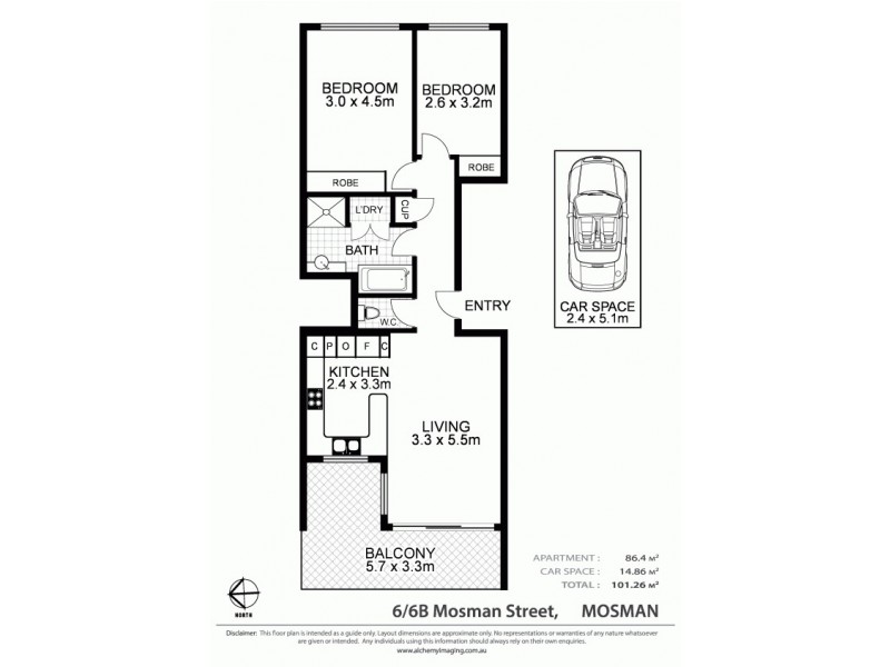 6/6B Mosman Street, Mosman NSW 2088 Floorplan