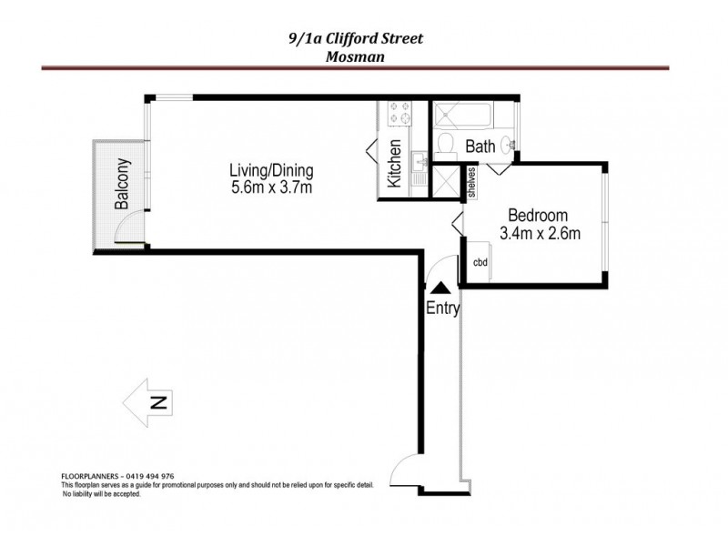 9/1A Clifford Street, Mosman NSW 2088 Floorplan