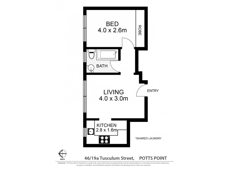 46/19A Tusculum Street, Potts Point NSW 2011 Floorplan