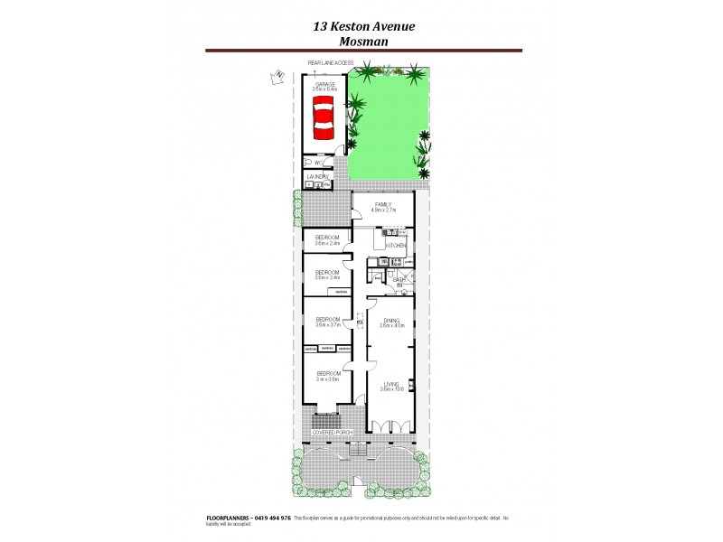 13 Keston Avenue, Mosman NSW 2088 Floorplan