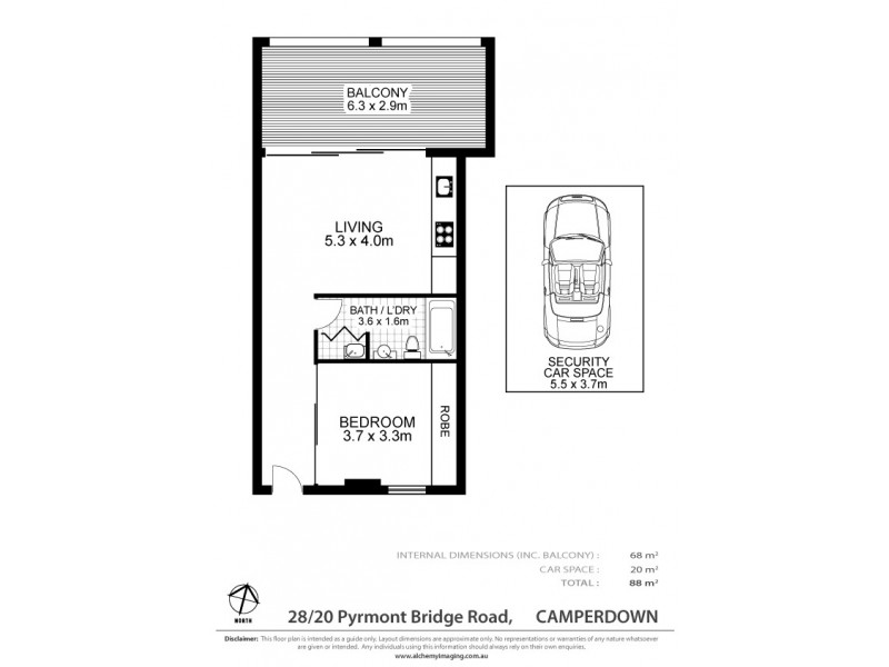 28/20 Pyrmont Bridge Road, Camperdown NSW 2050 Floorplan