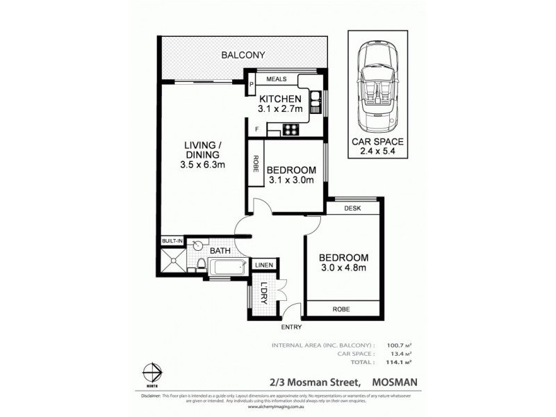 2/3 Mosman Street, Mosman NSW 2088 Floorplan