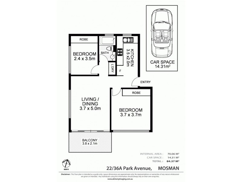 22/36a Park Avenue, Mosman NSW 2088 Floorplan