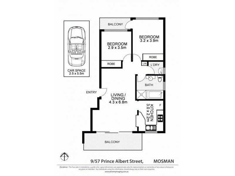9/57 Prince Albert Street, Mosman NSW 2088 Floorplan