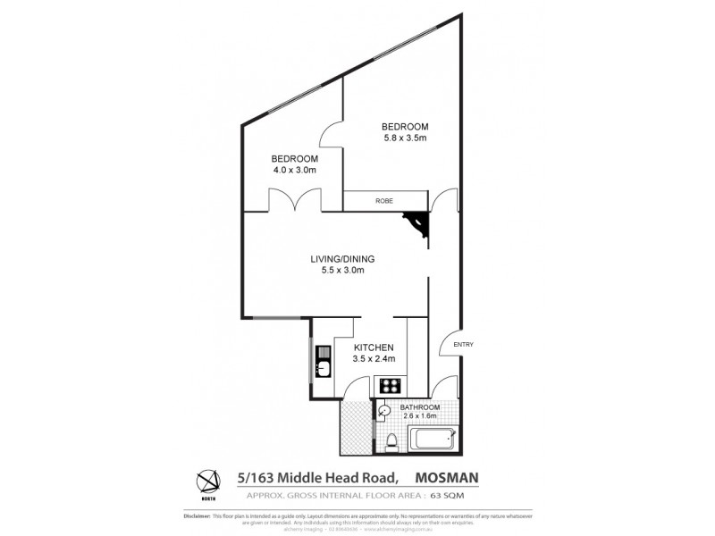 5/161-163 Middle Head Road, Mosman NSW 2088 Floorplan