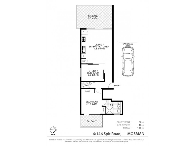 6/146 Spit Road, Mosman NSW 2088 Floorplan