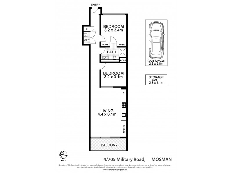 4/705 Military Road, Mosman NSW 2088 Floorplan