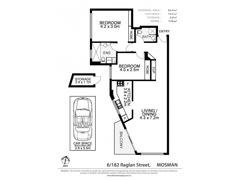 6/182 Raglan Street, Mosman NSW 2088 Floorplan